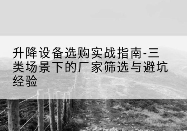 武冈移动式升降机厂家推荐-升降设备选购实战指南-三类场景下的厂家筛选与避坑经验