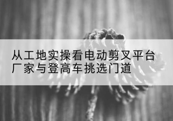 武冈电动剪叉升降平台厂家-从工地实操看电动剪叉平台厂家与登高车挑选门道